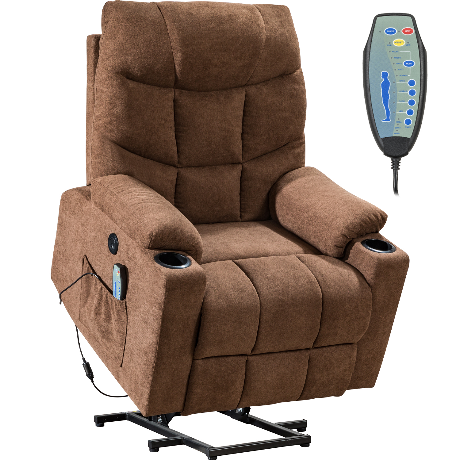 FDW Lift Chair Electric Recliner with Side Pocket and Cup Holders, USB