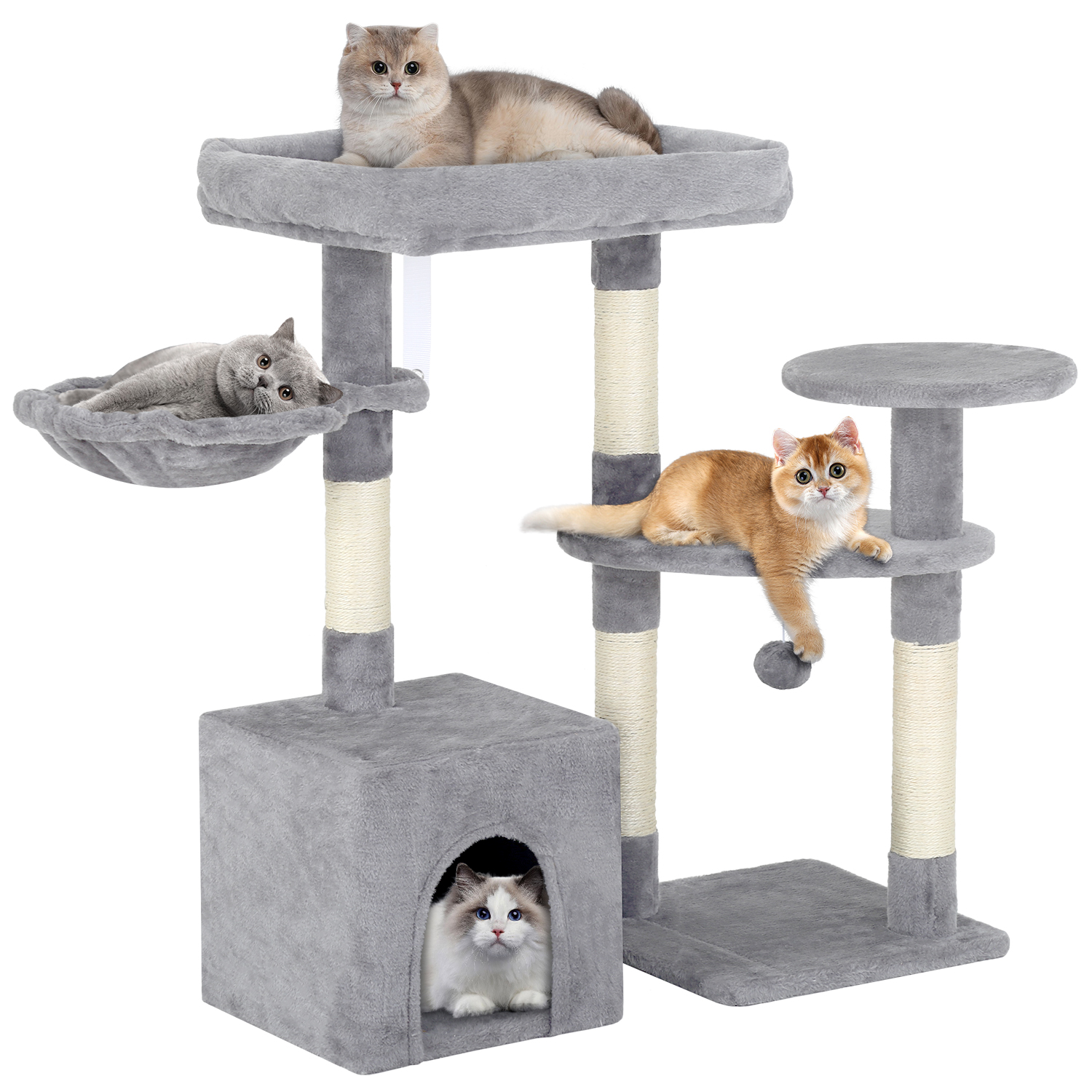 BestPet 33in Cat Tree Cat Tower with Scratching Posts for Indoor Cats